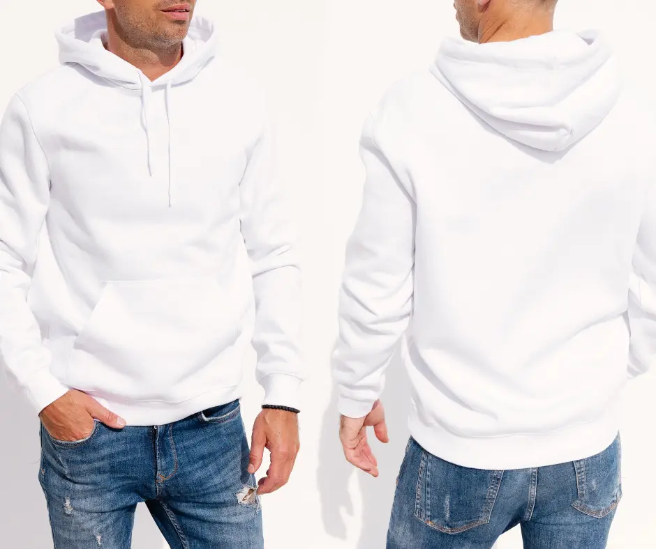Pull à capuche blanc modateka